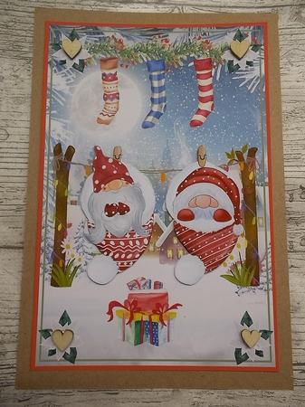 Cosy Christmas Gnomes A5 Decoupage Topper 2 by Crafty Lynn