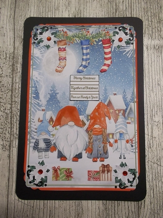Christmas Gnome Family A5 Decoupage Topper by Crafty Lynn