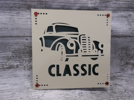 VINTAGE CAR SQUARE CARD 2 by Crafty Lynn