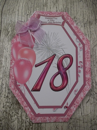 Wishing You A Happy 18th Birthday 2 - Octagon Card by Crafty Lynn