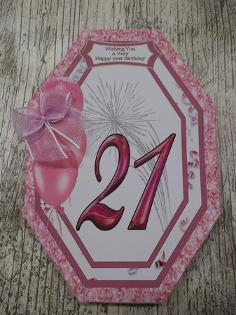 Wishing You A Happy 21st Birthday 2 - Octagon Card by Crafty Lynn