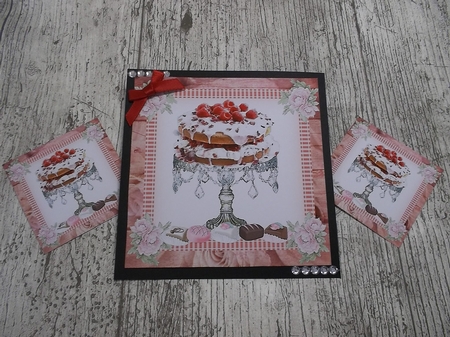 3 Pink cake card front/toppers by Crafty Lynn