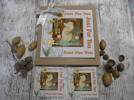 3 Hedgehog just for you card front/toppers by Crafty Lynn