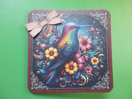 Hummingbird Square Fold Quick Card by Crafty Lynn