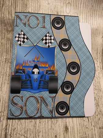 No 1 Son Racing Car Card by Crafty Lynn