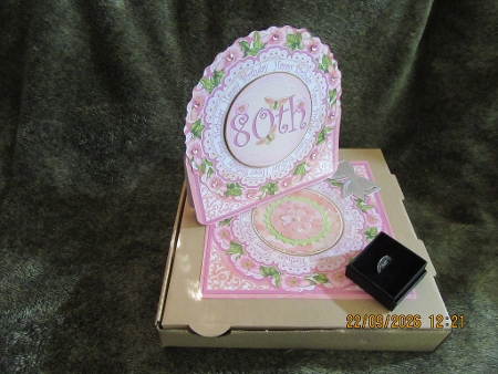 Pink Blossom Happy 80th Birthday 3D Picture Doily C & E Kit by Crafty Lynn