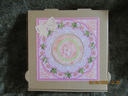 Pink Blossom Happy 80th Birthday 3D Picture Doily C & E Kit by Crafty Lynn