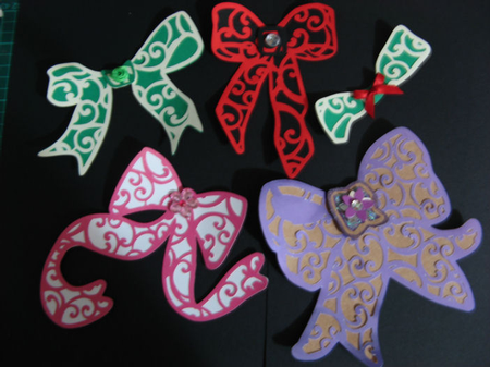 Filigree Bow Assortment 4 Bows with Layers by Crafty Lynn