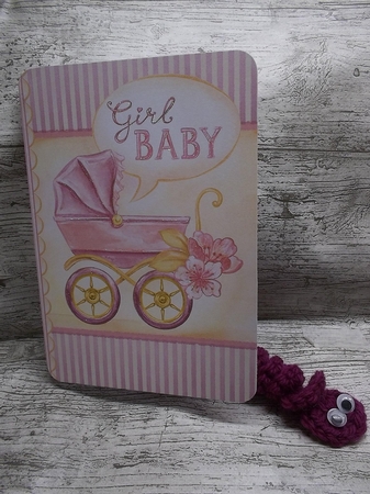 New Baby Girl greeting card, newborn, baby shower. Folded, printable on A4 Featured Gallery Photo