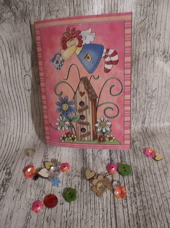 Garden angel cut and fold card 1 by Crafty Lynn