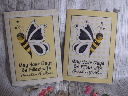 2 Yellow bee May your days notelets by Crafty Lynn