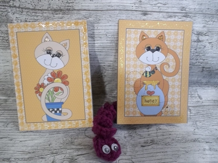 2 orange cute cat notelets 1 by Crafty Lynn