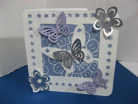 CHRISTMAS BUTTERFLY SQUARE CARD by Crafty Lynn