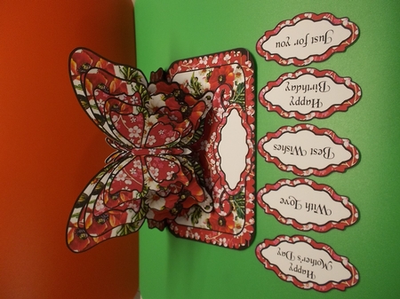 Butterfly easel  Red poppies by Crafty Lynn
