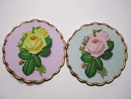 Yellow and Pink Rose Toppers by Lynn Keeton