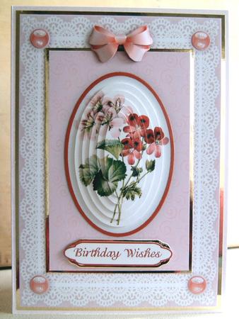 Floral Delight 'n Lace A5 Pyramid Card Front by Lynn MacAlister