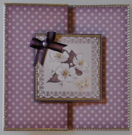 Apple Blossom No-hole Fold Back Card by Lynn Mason