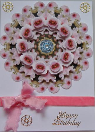 Apple Blossom Angels 3D Mandala Decoupage Square Card Sheet by Lynn Mason