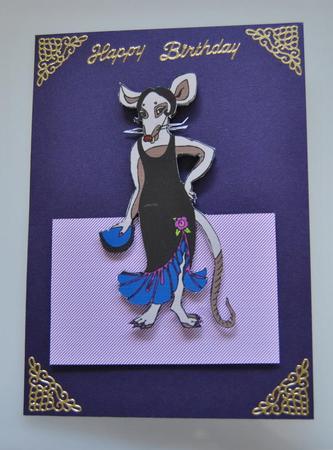 Cut Out Card, Evening Dress Mouse by Lynn Mason