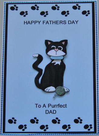 Purrfect Dad Fathers Day Card by Lynn Mason