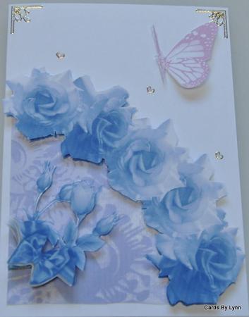 Blue Rose Thank You Card by Lynn Mason