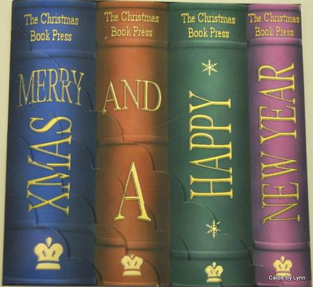 Merry Christmas Books Scallop Corner Side Stacker Topper by Lynn Mason