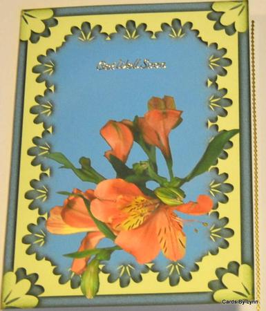 Tiger Lilies on Doily Various Occasions Card Fronts/ Toppers by Lynn Mason