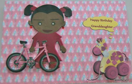 Multicultural Little Girl with Bike Sbs by Lynn Mason