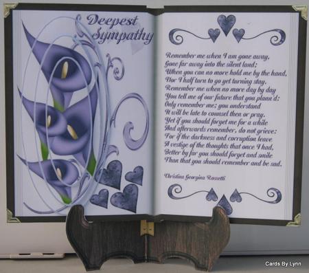 Lavender Calla Lilies Sympathy with Christina Rossetti Poem by Lynn Mason