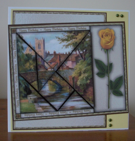 Mosaic - Village on the river by Lynne Brown