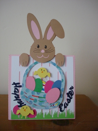 Over the Top Easter Bunny Tent Card by Lynne Brown