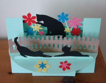 Cat Shelf Card by Lynne Brown
