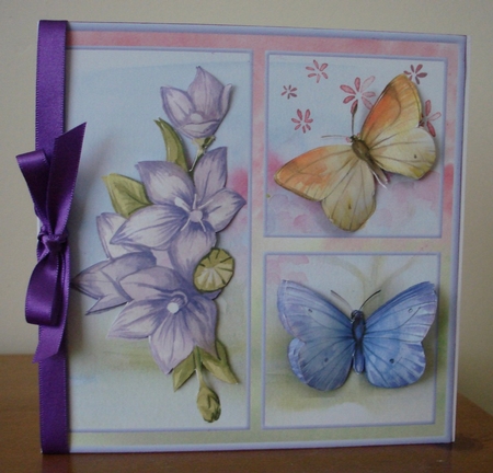 Warm summer flowers 6x6 card by Lynne Brown