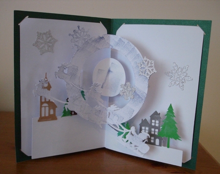 Santas Sleigh Platform Pop up Card by Lynne Brown