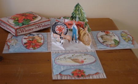 Winter on the Farm Exploding Box Surprise Kit. by Lynne Brown