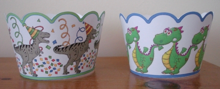 2 x Dinosaur's & Dragons Cup Cake Wrappers by Lynne Brown