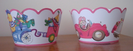 2 x Birthday Girls Cars & Trains Cup Cake Wrappers by Lynne Brown