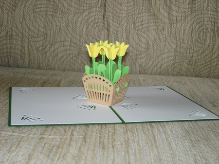 Tulip Flowerpot Pop Up Card by Lynne Brown