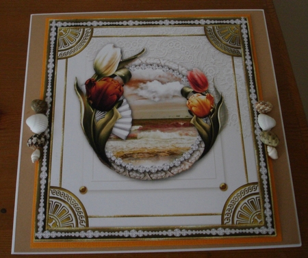 Tulip Framed Sea Shore Card Topper 2 by Lynne Brown