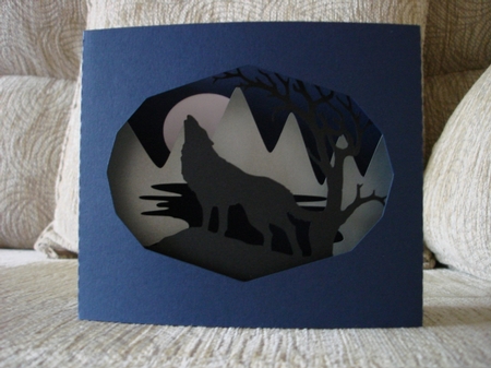 Howling wolf themed box card Featured Gallery Photo