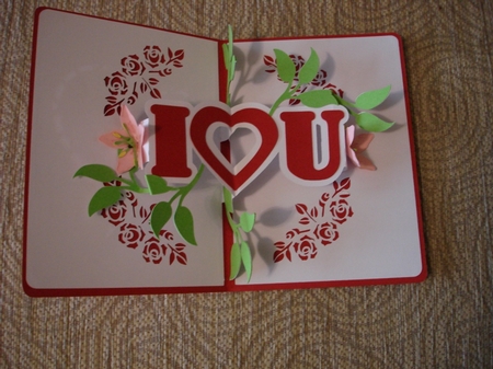 I Heart U Valentine Pop Up Card by Lynne Brown