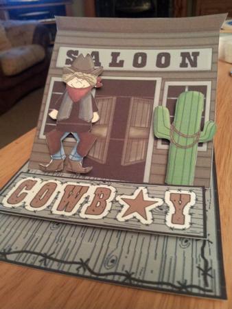 Cowboy Build Your Own Easel Card 1 by Lynne Creighton