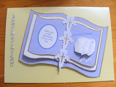 Baby Boy Christening Book Sheet - Bonnet by Lynne Faulkner