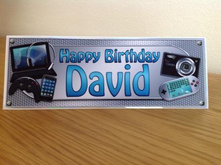 Large Dl Birthday David Gadgets & Gizmos 3D Decoupage by Lynne Needham