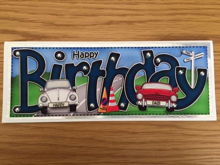 Birthday Cars Large Dl Quick Card N 3D Decoupage by Lynne Needham