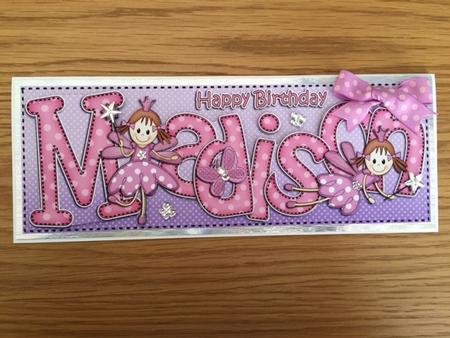 Large Dl Madison Birthday Quick Card N 3D Decoupage by Lynne Needham
