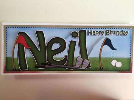 Large Dl Birthday Neil Golf Card & 3D Decoupage Featured Gallery Photo