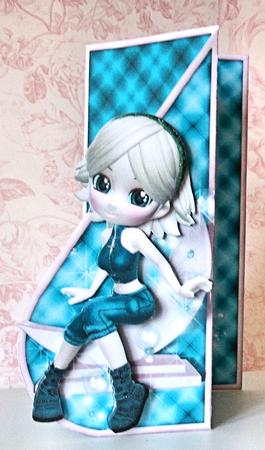 Moon Maiden Teardrop Card Kit in Teal by Lynne Spiers