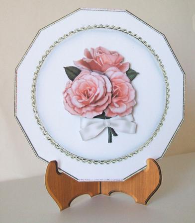 Orange Roses Plate Card by Lynne Spiers