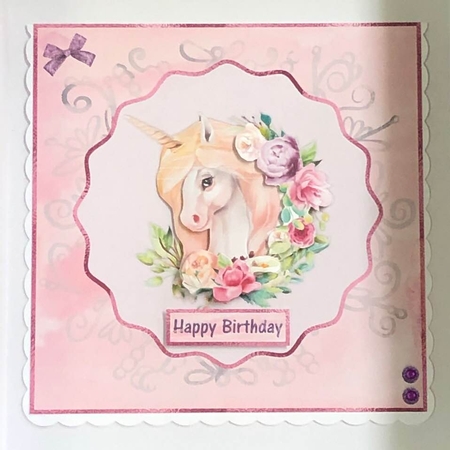 Unicorn Floral Decoupage Sheet by LYNSEY DAWKINS